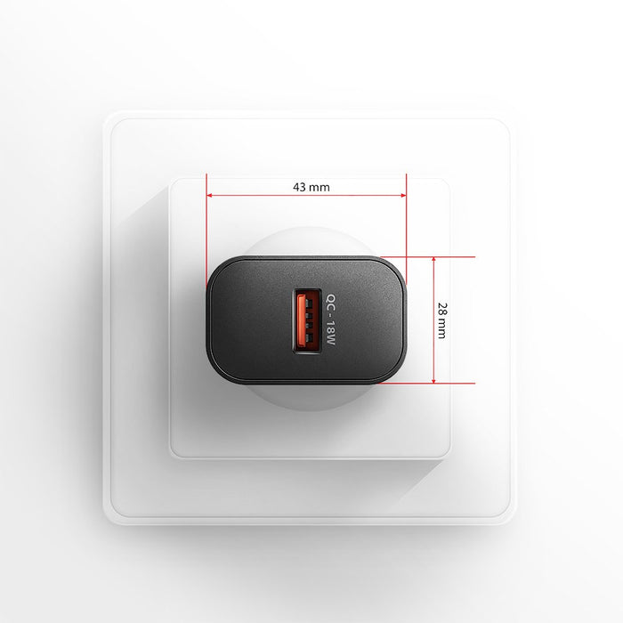 EAN 8595247908339 - Axagon ACU-QC18 kroviklis jungiama tinkl QC 18W, 1x port USB-A, QC3.0/AFC/FCP/SMART Juoda Teléfono móvil, imagen 7