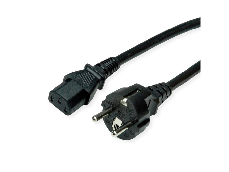 Value Netzcable, Iec-Buchse & Cee7 7-Stecker Gerade, Schwarz, 0,6 M
