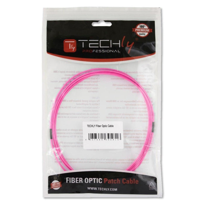 Techly Ilwl D5-Lclc-100/Om4 Cable De Parcheo De Fibra Óptica Om4 50/125 Mm Lc-Lc Dúplex 10m
