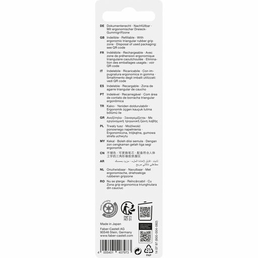EAN 4005401407973 - Faber-Castell 14079 Azul Bolígrafo de punta retráctil con pulsador Medio 2 pieza(s) imagen 2