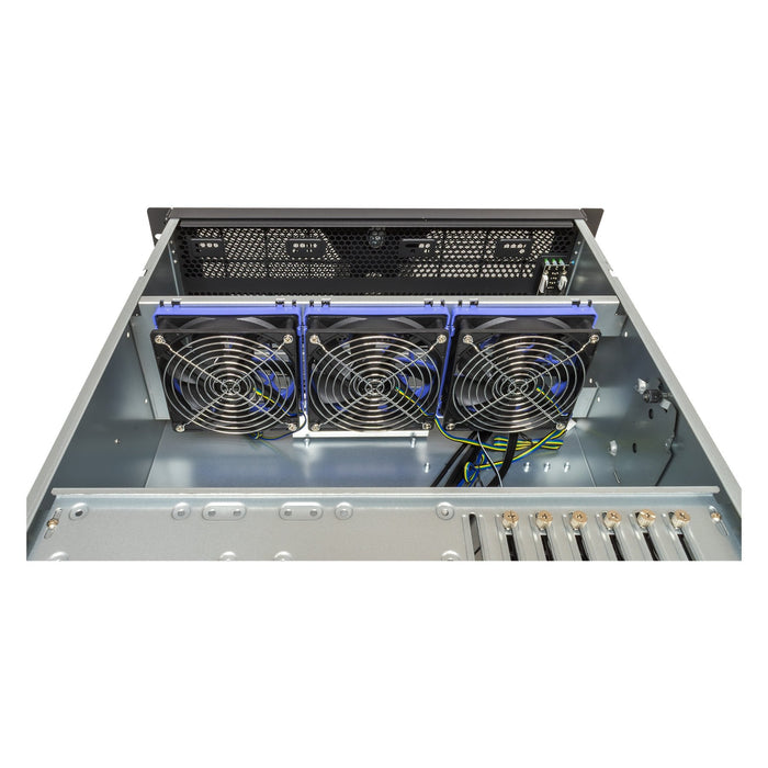 Caja Rack 19" Unykach 4u Sin Fuente Negro Plata 6 Bahias Int 1xusb2.0 1xusb3.0 1xusb-C