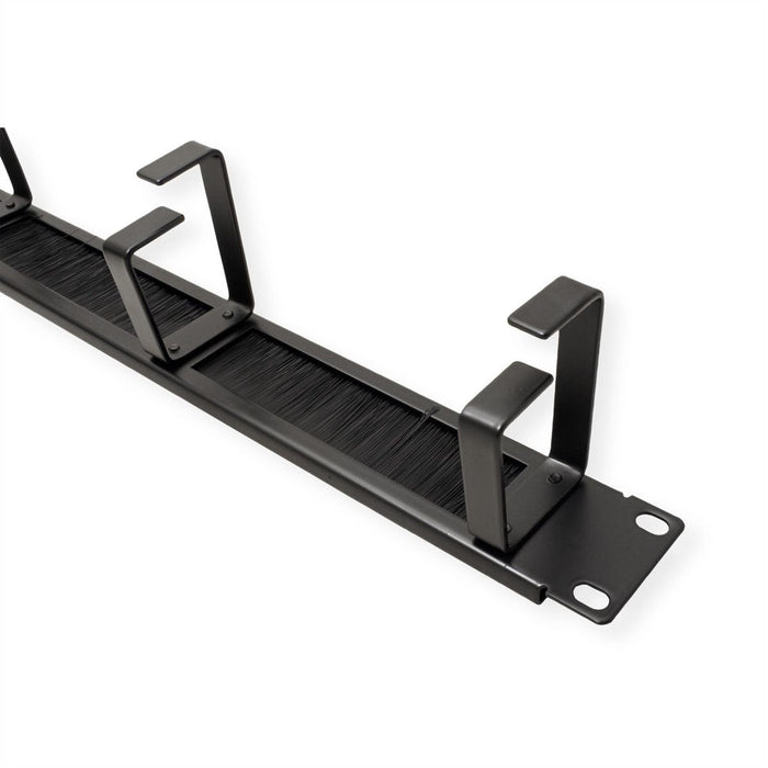 Roline 19-Zoll-Frontplatte, 4 Sen Typ G, Cabledurchfhrung (Brste), Schwarz