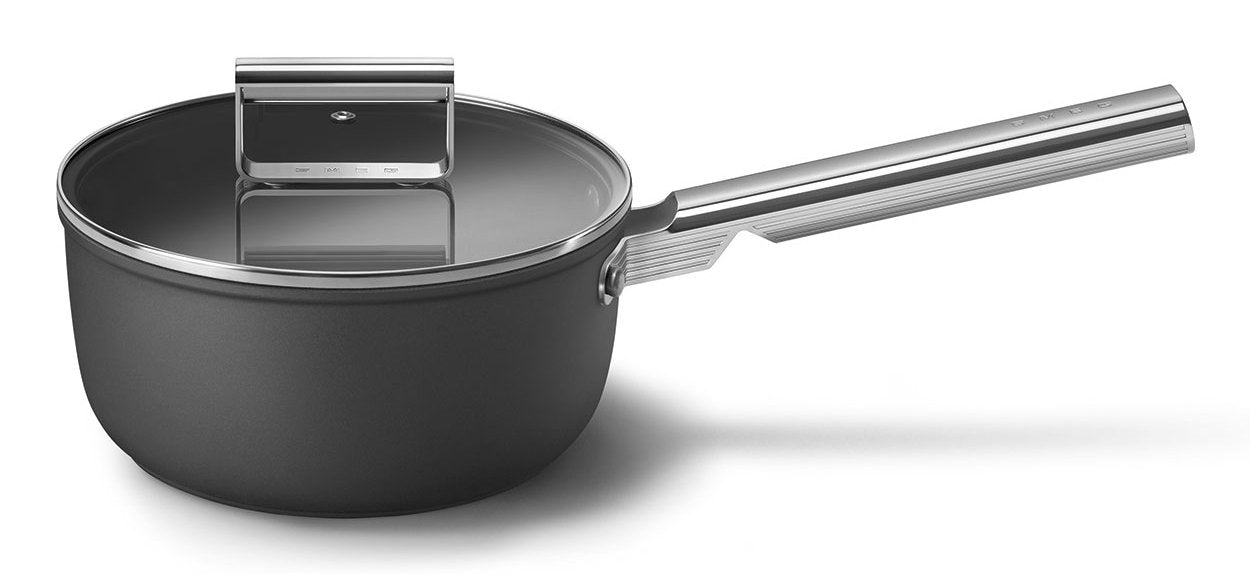 Smeg Spf2012blm Kochtopf, 20 Cm, Keramik, Edelstahlgriff, Mattschwarz