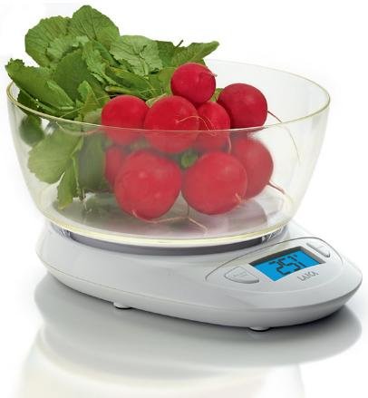 Báscula De Cocina Laica Ks1019 Blanca Bol Gran Capacidad Display Retroiluminado Hasta 5kg Precisión 1g
