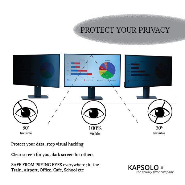 Filtro De Privacidad Adhesivo Bidireccional Kapsolo Para 31,75 Cm (12,5 ") De Ancho 16: 9