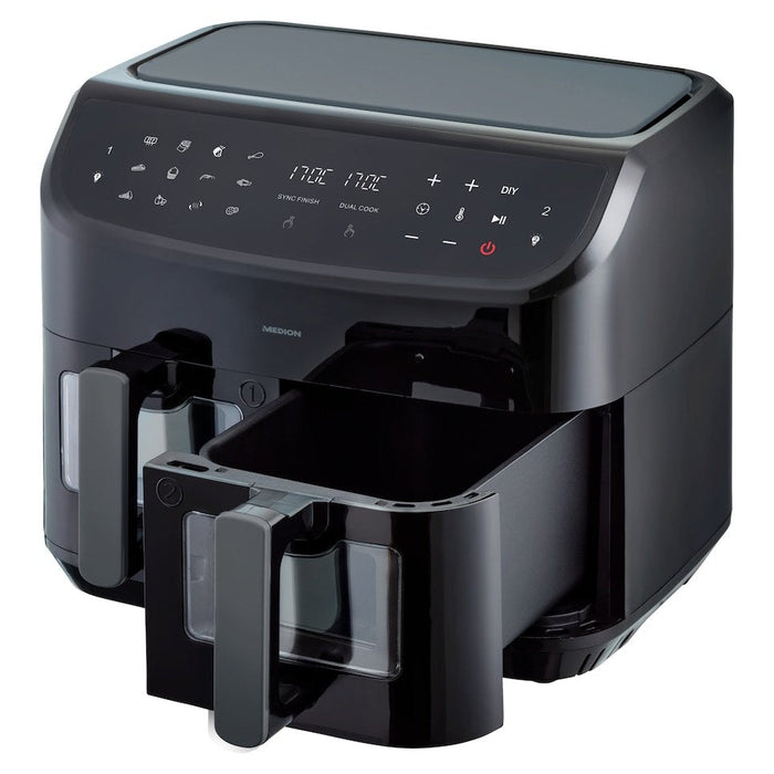Freidora Medion Doppel Life P20 Md11760 Xxl (Negro, 2.600 Watt, 2 Körbe Je 4,35 Liter) 50077281