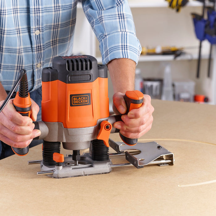 EAN 5035048658291 - Black & Decker KW1200EKA-QS fresadora y desbastadora Negro, Gris, Naranja imagen 4