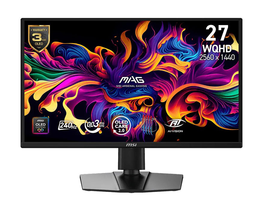 Monitor  Msi Mag 272qp Qd-Oled X24 26.5" Qd-Oled Wqhd 16:9 240hz 400cd M2 0.03ms 2xhdmi Dp Usb Type-C
