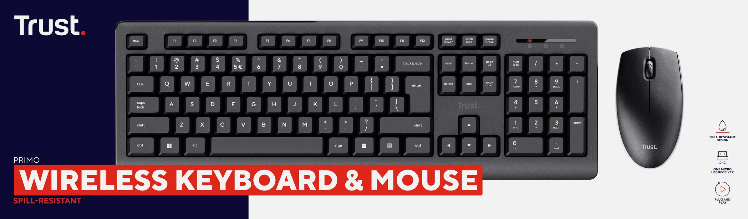 EAN 8713439254334 - Trust Primo teclado Ratón incluido Oficina RF inalámbrico QWERTY Español Negro imagen 8