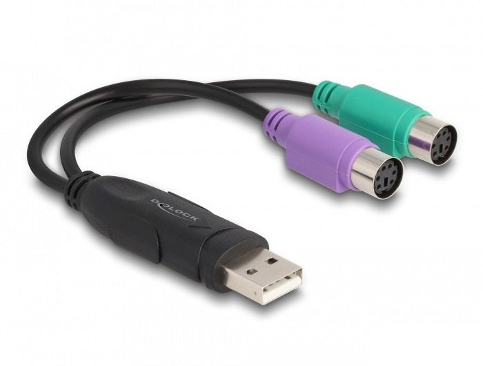 EAN 4043619610518 - DeLOCK 61051 cable ps/2 0,17 m 2x 6-p Mini-DIN Negro, Verde, Púrpura imagen 1