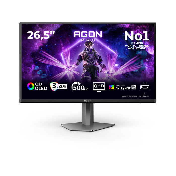 EAN 4038986183031 - AOC AGON PRO AG276QKD2 pantalla para PC 67,3 cm (26.5") 2560 x 1440 Pixeles Quad HD QD-OLED Negro, Gris imagen 1