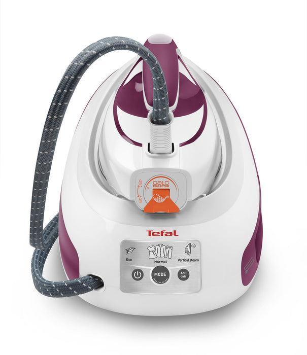 Tefal Express Anti-Calc Sv8054 Estación Plancha Al Vapor 2800 W 1,8 L Suela De Durilium Púrpura, Blanco