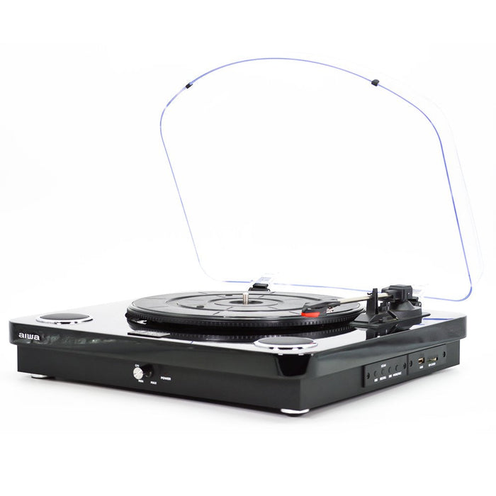 Tocadiscos Aiwa Gbtur-120bkmkii Bluetooth Radio Fm Conversor A Mp3
