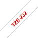 EAN 0012502625735 - Brother TZE-232 cinta para impresora de etiquetas Rojo sobre blanco imagen 1