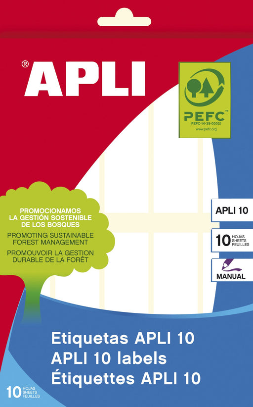 EAN 8410782016434 - APLI 01643 etiqueta autoadhesiva Rectángulo Permanente Blanco 100 pieza(s) imagen 1