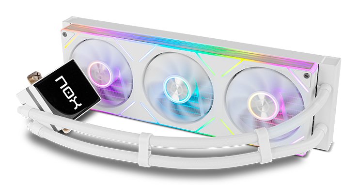 Refrigeracion Liquida Cpu  Nox M-360 Lcd 3xvent 120mm Pwm Argb Blanco