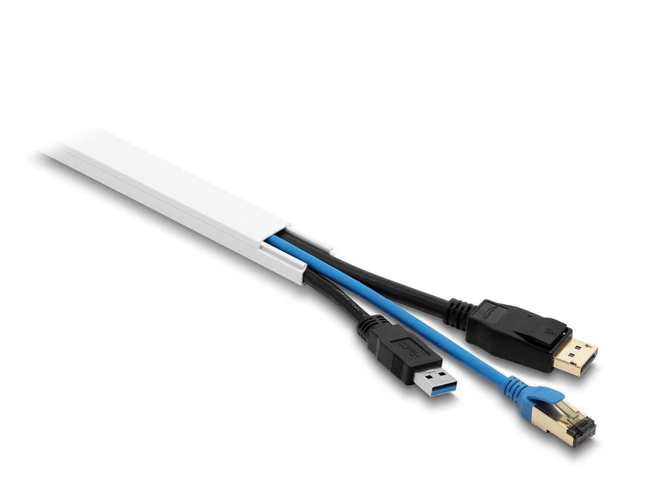 Delock Canaleta Para Cables Autoadhesivo Con Schiebedeckel 20 X 10 Mm - Longitud 1 M Pack De 5 Blanco
