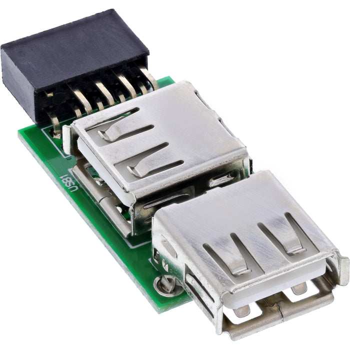 Adaptador Inline Usb 2.0 Interno 2x Usb A Hembra A Cabezal De Placa Base