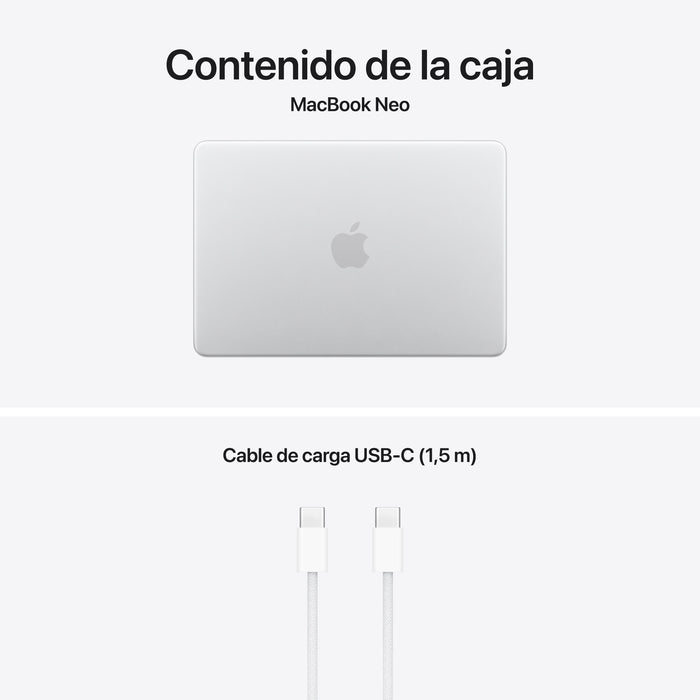 Apple Macbook Neo Plata 13" Ips Liquid Retina 8 Gb 512 Gb Ssd Macos