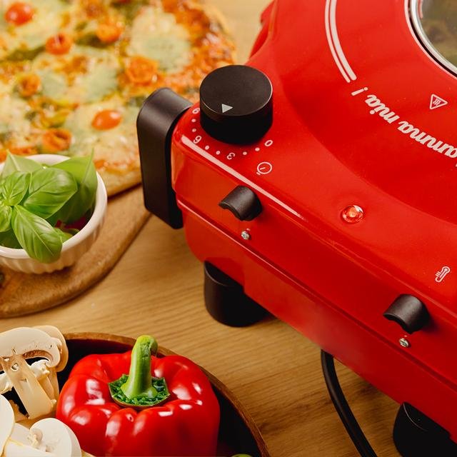 EAN 8435484038263 - Cecotec Fun Pizza&Co Mamma Mia Vista fabricante de pizza y hornos 1 Pizza(s) 1200 W Rojo imagen 11