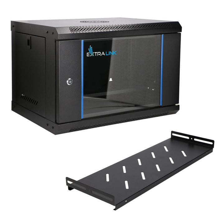 Extralink Lite 6u 530x400 Wall-Mounted Rackmount Cabinet Negro With Shelf