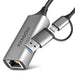 EAN 8595247907943 - Axagon ADE-TXCA Gigabit Ethernet Adapter USB-C+ USB-A - titangrau - Adapter - Digital/Daten 1000 Mbit/s imagen 1