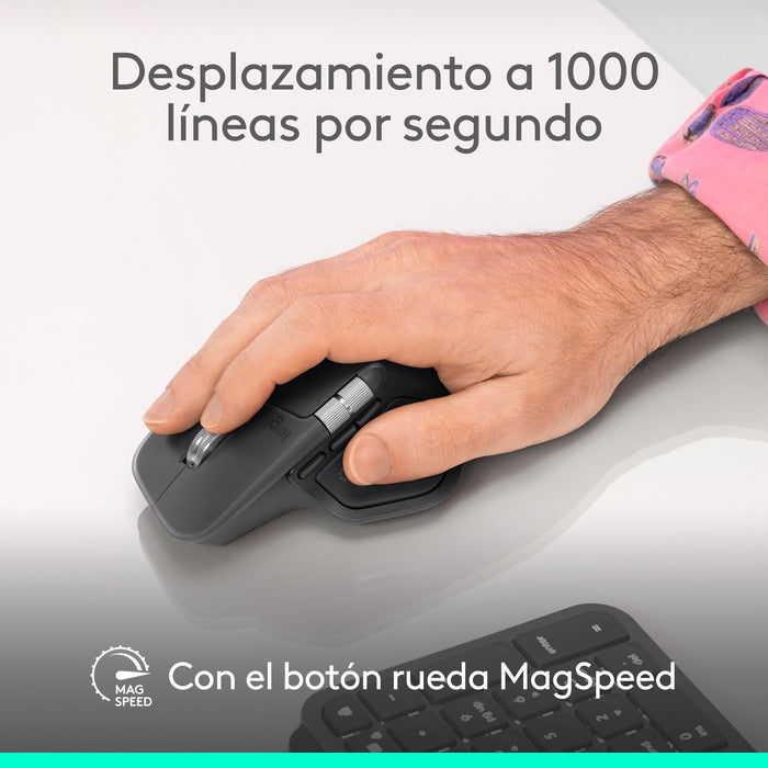 EAN 5099206133082 - Logitech MX Master 4 ratón Oficina mano derecha RF Wireless + Bluetooth Laser 8000 DPI imagen 18