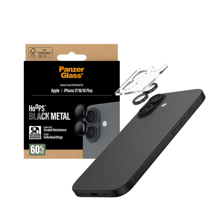 EAN 5715685025679 - PanzerGlass ® Hoops® Camera Lens Protector Black iPhone 17 | iPhone 16 | 16 Plus Protector de pantalla Ap imagen 5