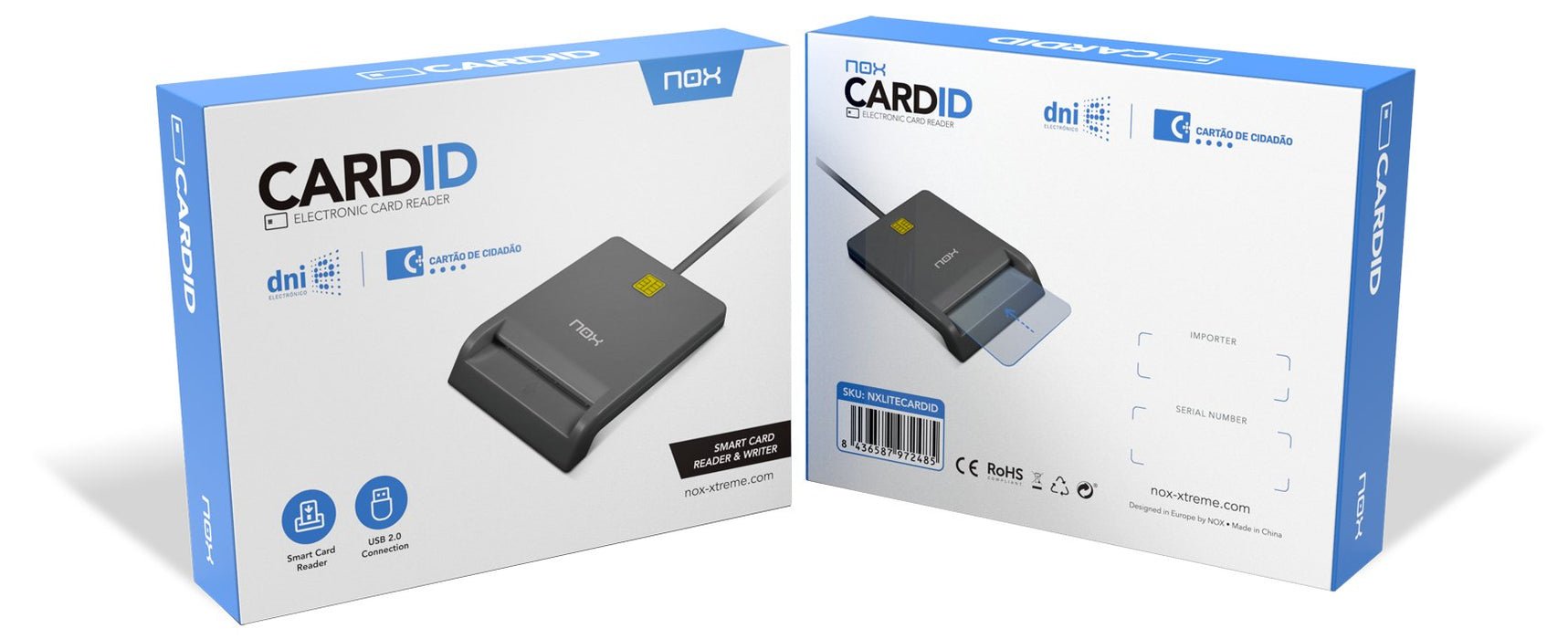 EAN 8436587972485 - NOX Lite Card ID lector de tarjeta inteligente Interior USB USB 2.0 Negro imagen 2