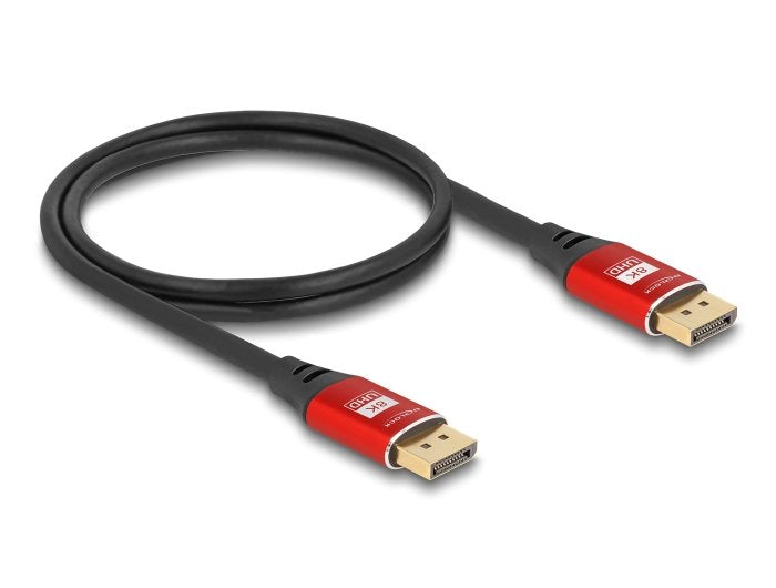 Delock 80604 Cable Displayport 8k 60 Hz 1 M Rojo Metal