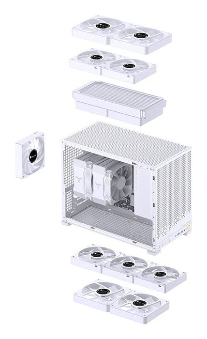 Jonsbo D32 Pro Blanco Pc-Gehäuse, Mini-Gehäuse, Matx, Tempered Glass - Weiss