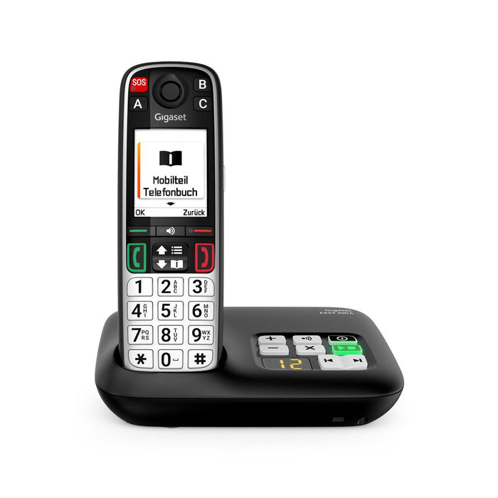 Gigaset Easy 500a Dect-Ladebasis Con 1x Handset (Sos/Ls Life Style)+Ab - Negro