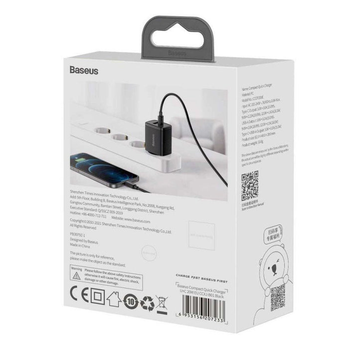 EAN 6953156207233 - Baseus CCXJ-B01 cargador de dispositivo móvil Universal Negro Corriente alterna Carga rápida Interior imagen 4