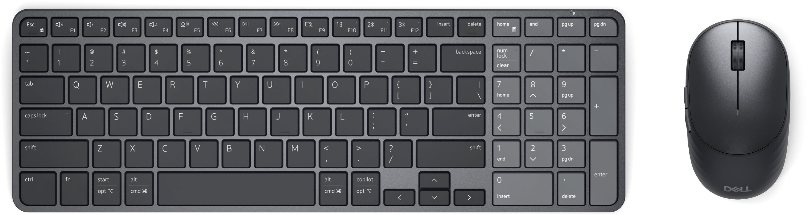 Dell Pro 7 Rechargeable Compact Keyboard And Mouse - Km746 - Us International (Qwerty)