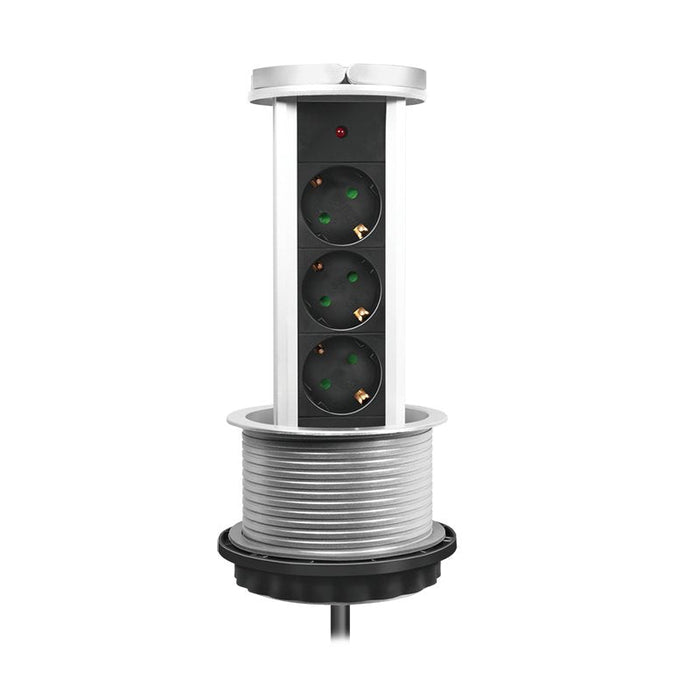 Regleta De Mesa Retractil 3 Tomas 1.8m Logilink Pl Schukox3/Ã 10cm Lps235a