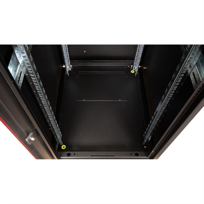 Roline 19-Zoll Netzwerkschrank Basic 32 He, 600x800 Bxt Glastr Schwarz