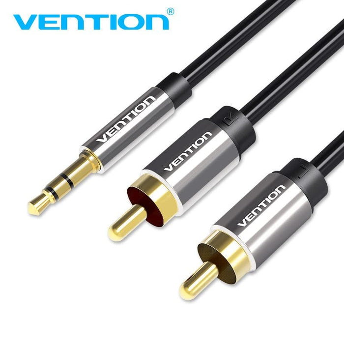 EAN 6922794734401 - Vention BCFB cable de audio 10 m 3,5mm 2 x RCA Negro, Gris imagen 1