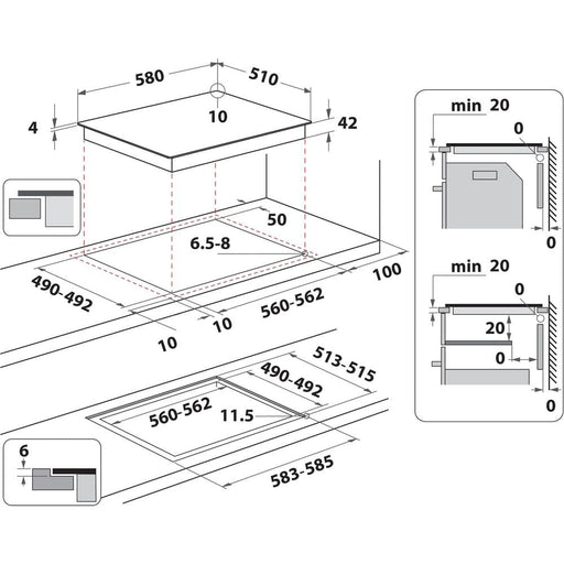 EAN 8003437822049 - Whirlpool AKT 801/NE Negro Integrado 58 cm Con placa de inducción 4 zona(s) imagen 2
