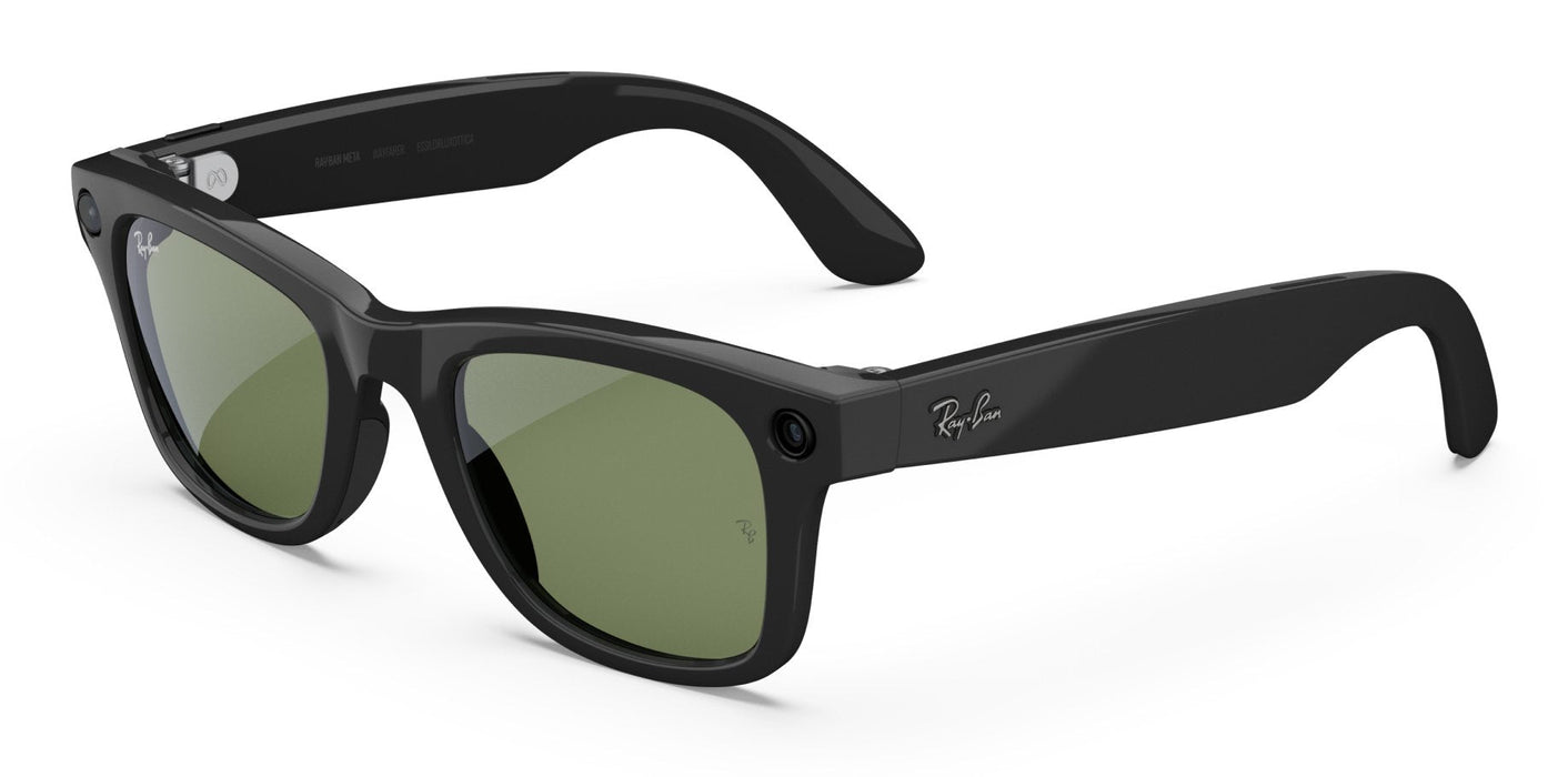 Ray-Ban Meta Wayfarer Gen2 Smart Glasses With Ai, Size 53-22, G-15 Clear Lense, Shiny Black Eu