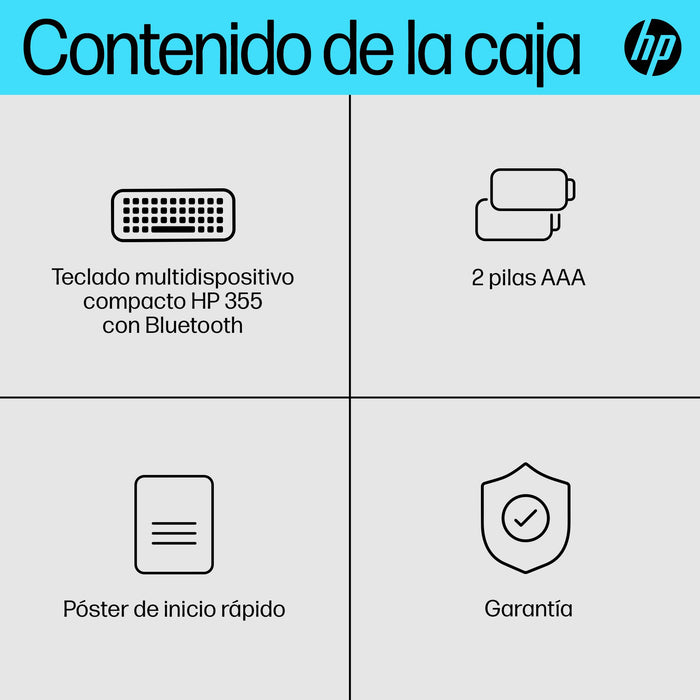 EAN 0196548516223 - HP 355 Compact Multi-Device Keyboard teclado Hogar Negro imagen 4