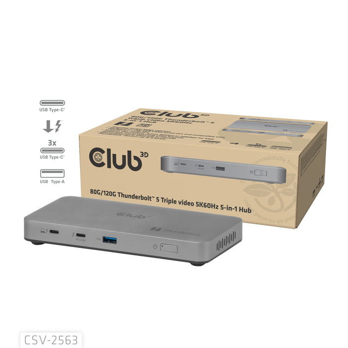 EAN 8719214473495 - CLUB3D CSV-2563 hub de interfaz Thunderbolt 5 120000 Mbit/s Plata imagen 2