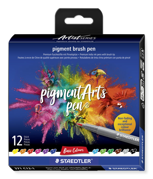EAN 4007817096994 - Staedtler Pigment Arts Brush Pen Basic Colors rotulador Multicolor 12 pieza(s) imagen 1