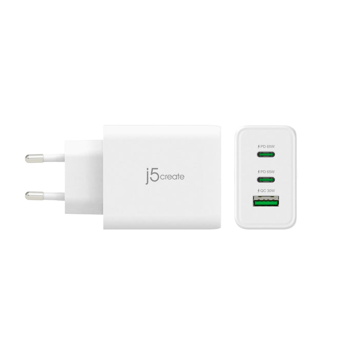 J5create Jup3365e-En Cargador Usb-C® De 65w Gan De 3 Puertos - Ue