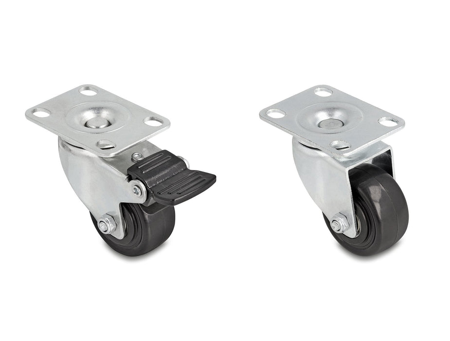 Delock 66754 Rueda Giratoria De Alta Resistencia Ø 50 Mm Capacidad De Carga Hasta 400 Kg Juego 2 X 2 Piezas
