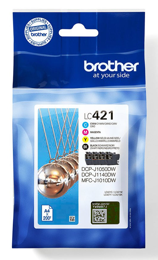 EAN 4977766813600 - Brother LC-421VAL PagePack 4 pieza(s) Original Rendimiento estándar Negro, Cian, Magenta, Amarillo imagen 1