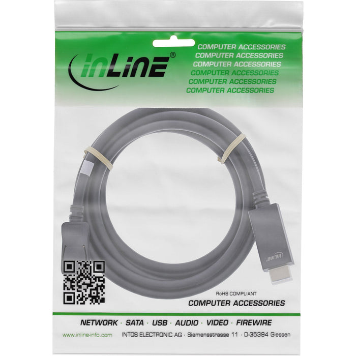 Cable Inline Displayport A Hdmi, 4k/60hz, Negro, 1,5 M