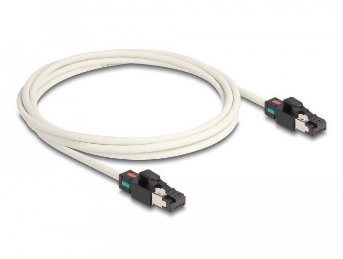 Delock Netzwerkcable Rj45 Stecker Zu Stecker Cat.6a S Ftp Mit Drehbarer Farbmarkierung 2 M Weiss