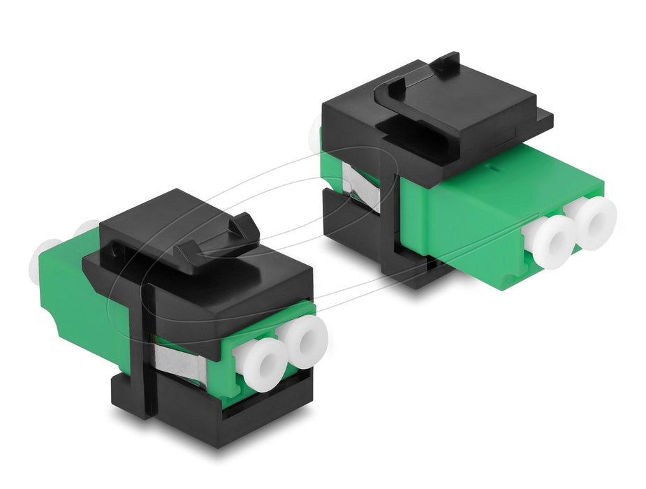 Keystone Modul Lc Duplex Buchse Zu Lc Duplex Buchse Grün   Schwarz