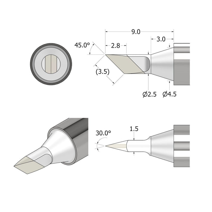 Punta De Soldadura Ifixit Fixhub Con Forma De Cuchillo De 2,5 Mm, Soldador Plateado If145-841-1
