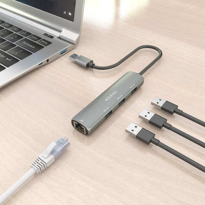 EAN 8435739903964 - AISENS ASUC-4P034-GR base para portátil y replicador de puertos Alámbrico USB 3.2 Gen 1 (3.1 Gen 1) Type- imagen 7